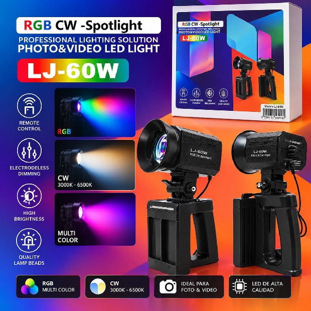 &ua PANEL LED FOTOGRAFIA PROFESIONAL DE MANO LJ-60W
